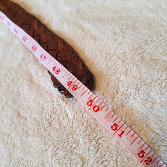 TRAFALGAR Brown Men's Leather Braided Belt - Picture 3 of 11